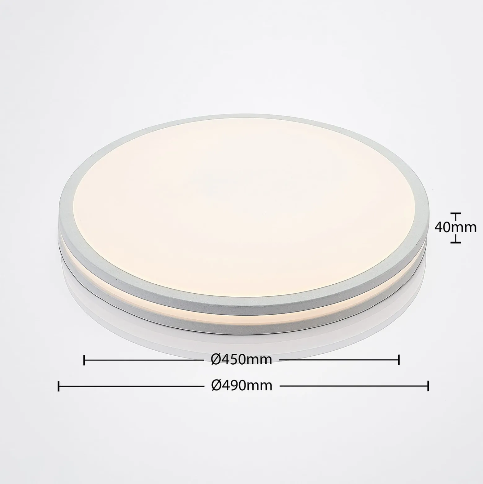 Arnim LED-kattovalaisin, valkoinen, muovia, Ø 49cm, IP44
