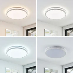 Arnim LED-kattovalaisin, valkoinen, muovia, Ø 49cm, IP44