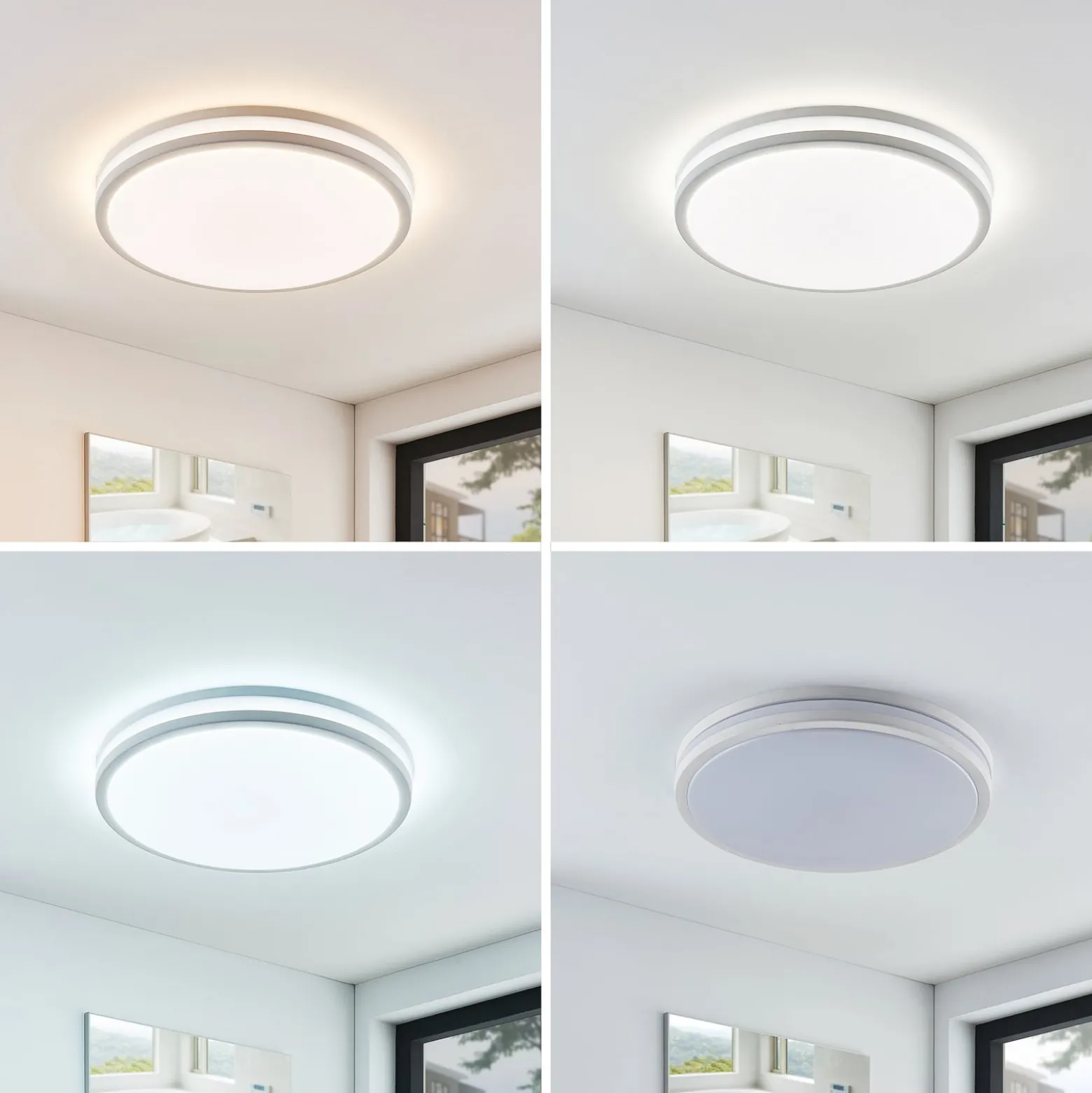Arnim LED-kattovalaisin, valkoinen, muovia, Ø 49cm, IP44