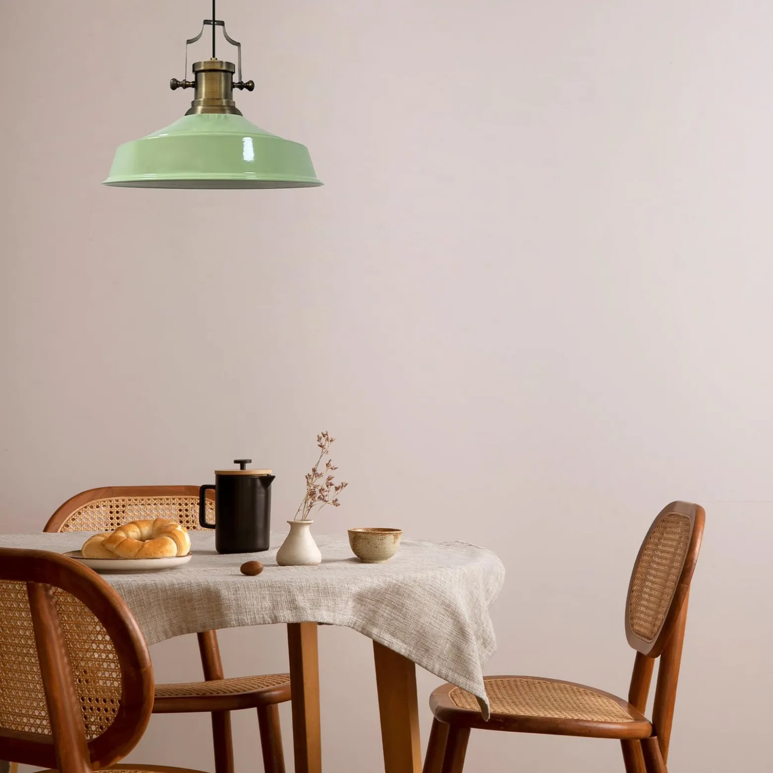 Augusta riippuvalaisin, mintunvihreä, Ø 40 cm, metalli, E27, vintagea