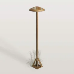 Aura Disk -LED-pollarivalaisin, korkeus 50 cm, antiikkimessinki