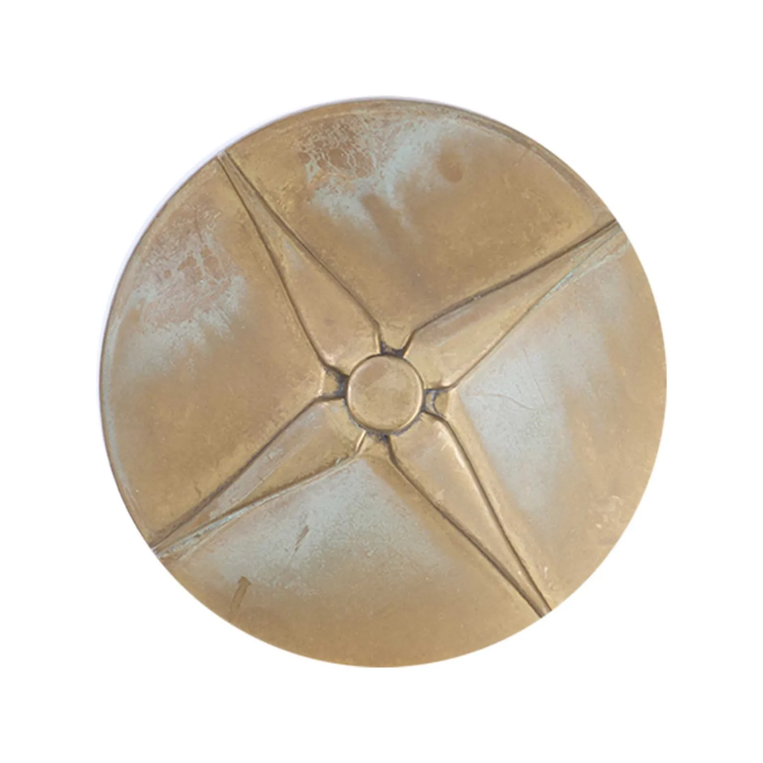Aura Disk -LED-pollarivalaisin, korkeus 50 cm, antiikkimessinki