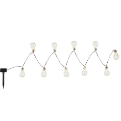 Aurinkok. LED-valoketju 33798-10, hopea metallinen