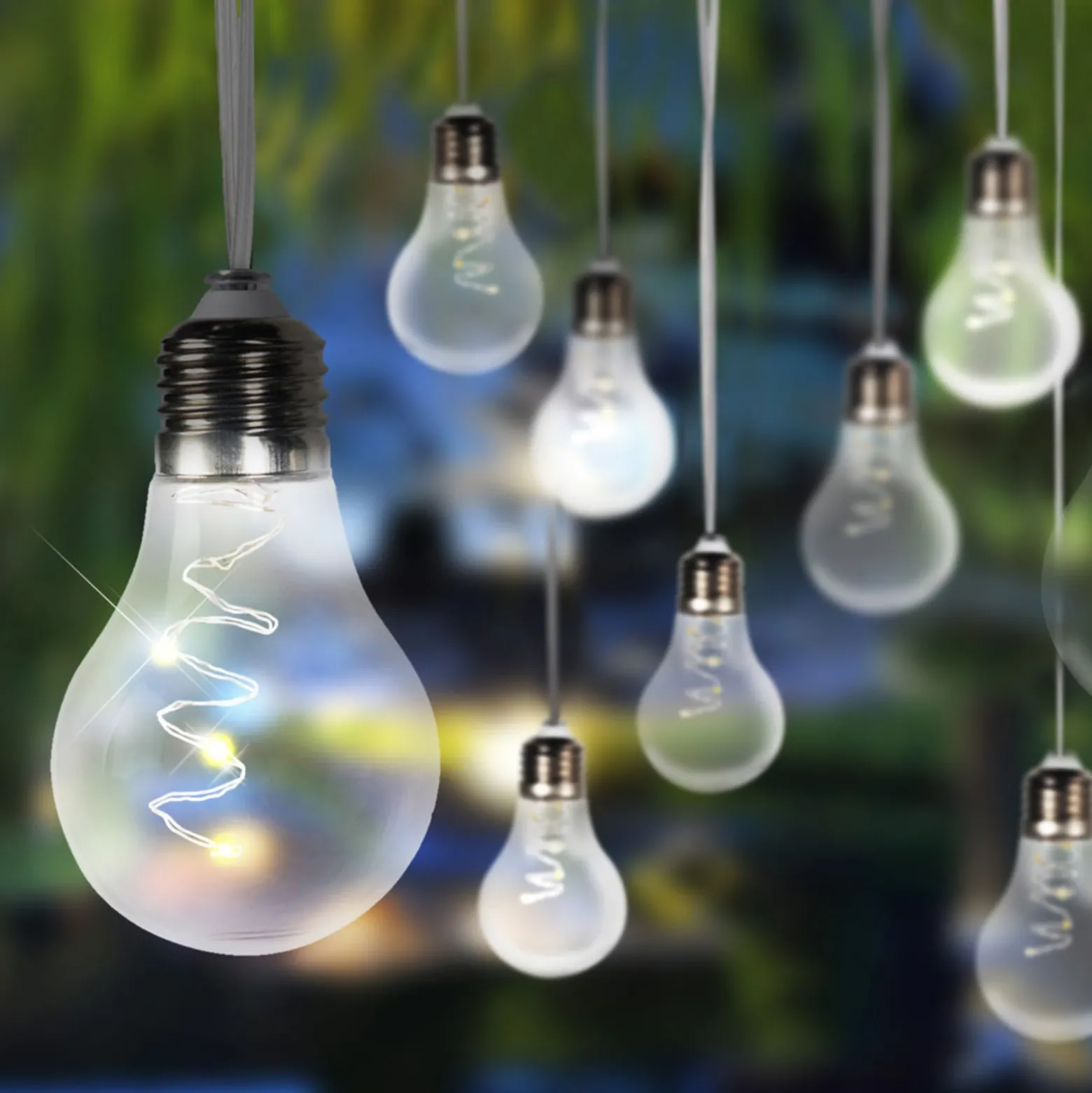 Aurinkok. LED-valoketju 33798-10, hopea metallinen