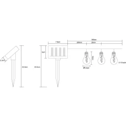 Aurinkok. LED-valoketju 33798-10, hopea metallinen