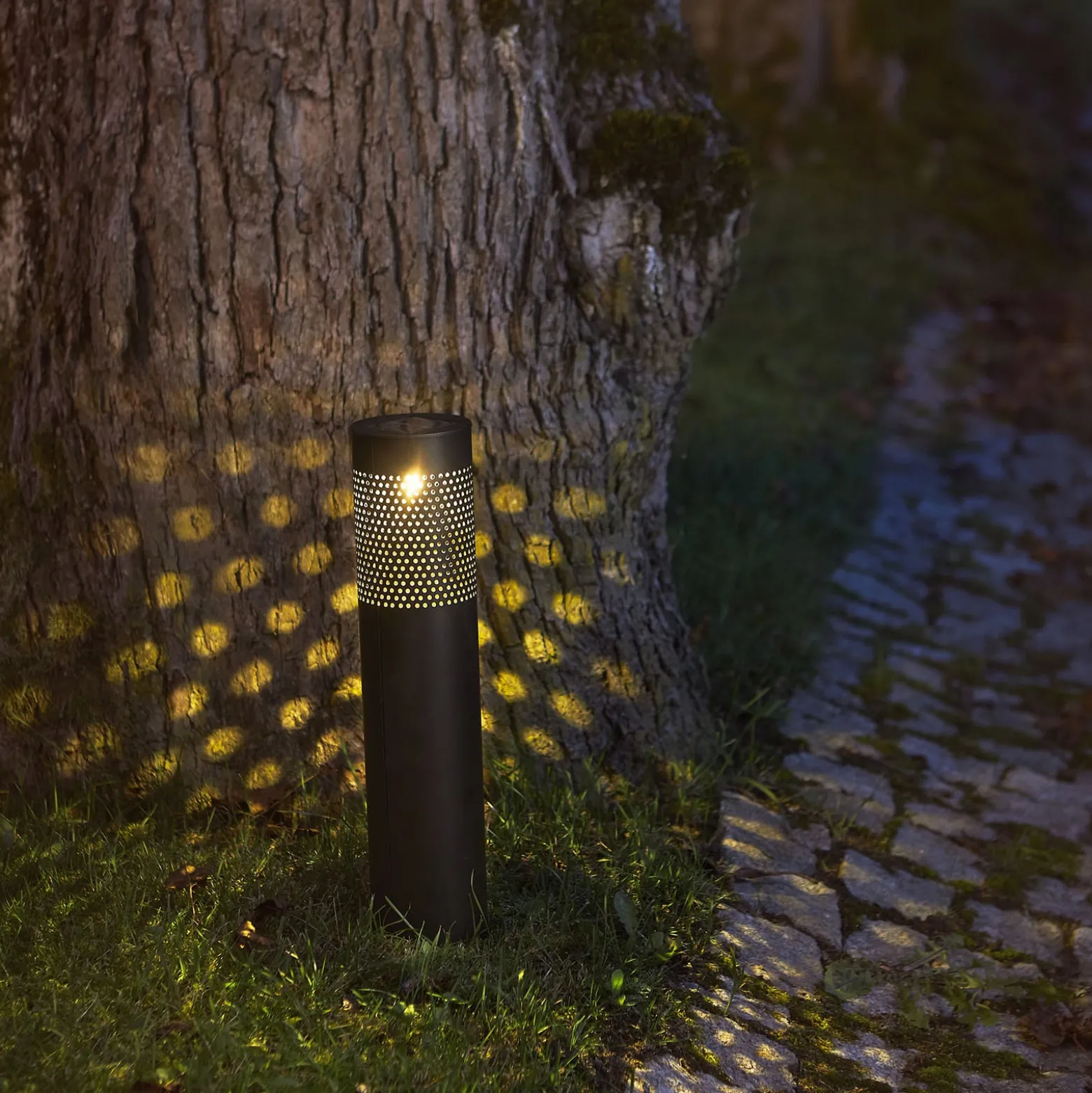 Aurinkokäyttöinen Blace-LED-valaisin, musta 39 cm