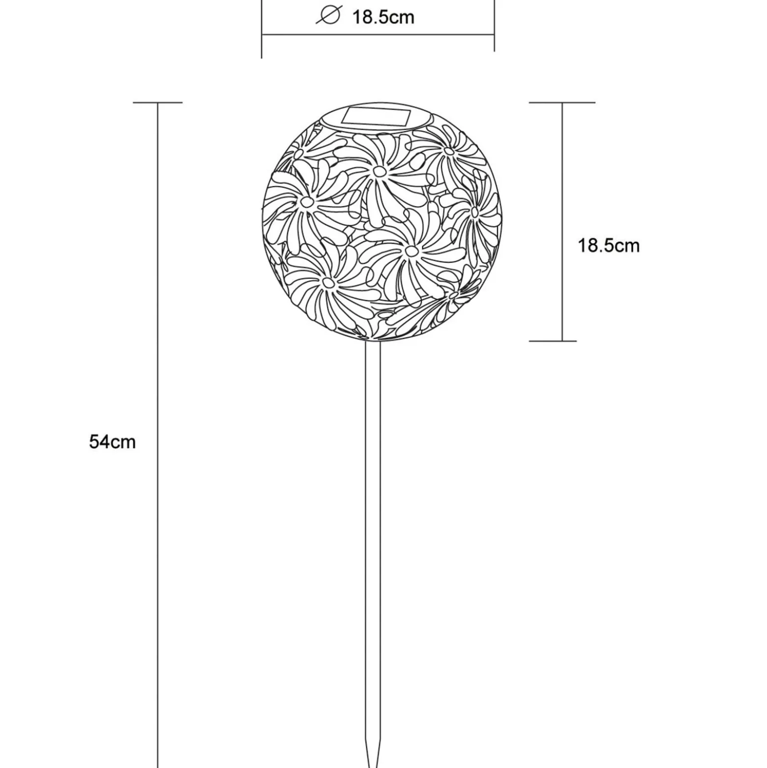 Aurinkokäyttöinen LED-lamppu 33632, hopea