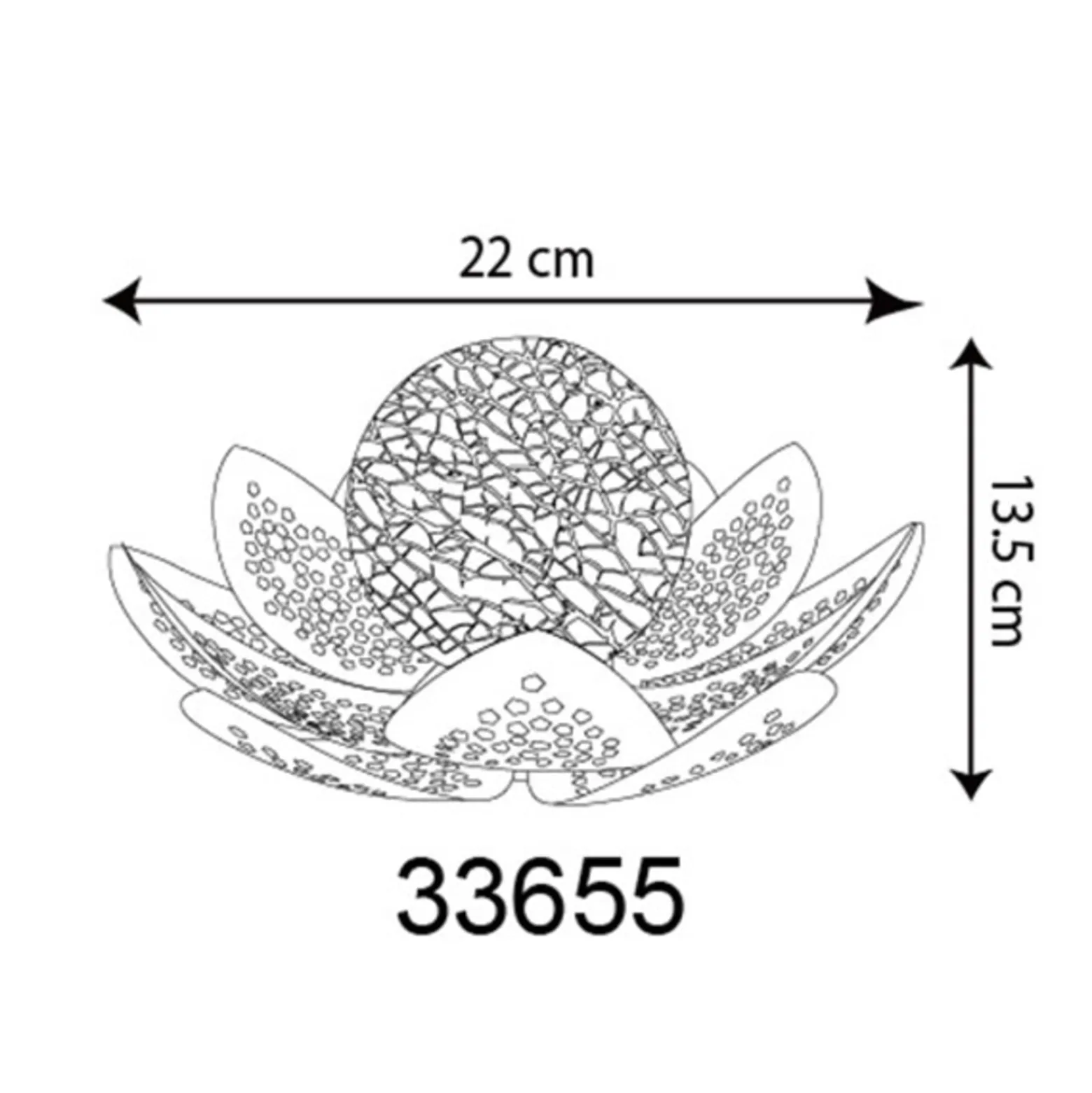 Aurinkokäyttöinen LED-lamppu 33655, kukka, Ø 22 cm