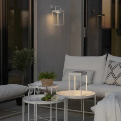 Aurinkokäyttöinen LED-lyhty Portofino, valkoinen