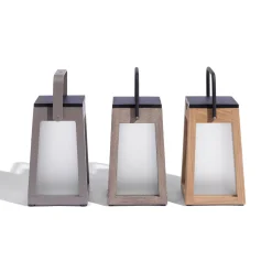 Aurinkokäyttöinen LED-lyhty Tecka, tiikki 25cm