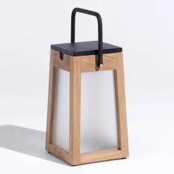 Aurinkokäyttöinen LED-lyhty Tecka, tiikki 25cm