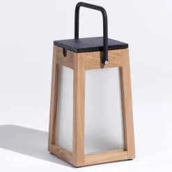 Aurinkokäyttöinen LED-lyhty Tecka, tiikki 25cm