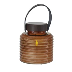 Aurinkokäyttöinen LED-valaisin Aston Jar, korkeus 16 cm, keltainen/ruskea, IP44