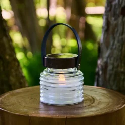aurinkokäyttöinen LED-valaisin Aston Jar, korkeus 12 cm, musta/ruskea, IP44
