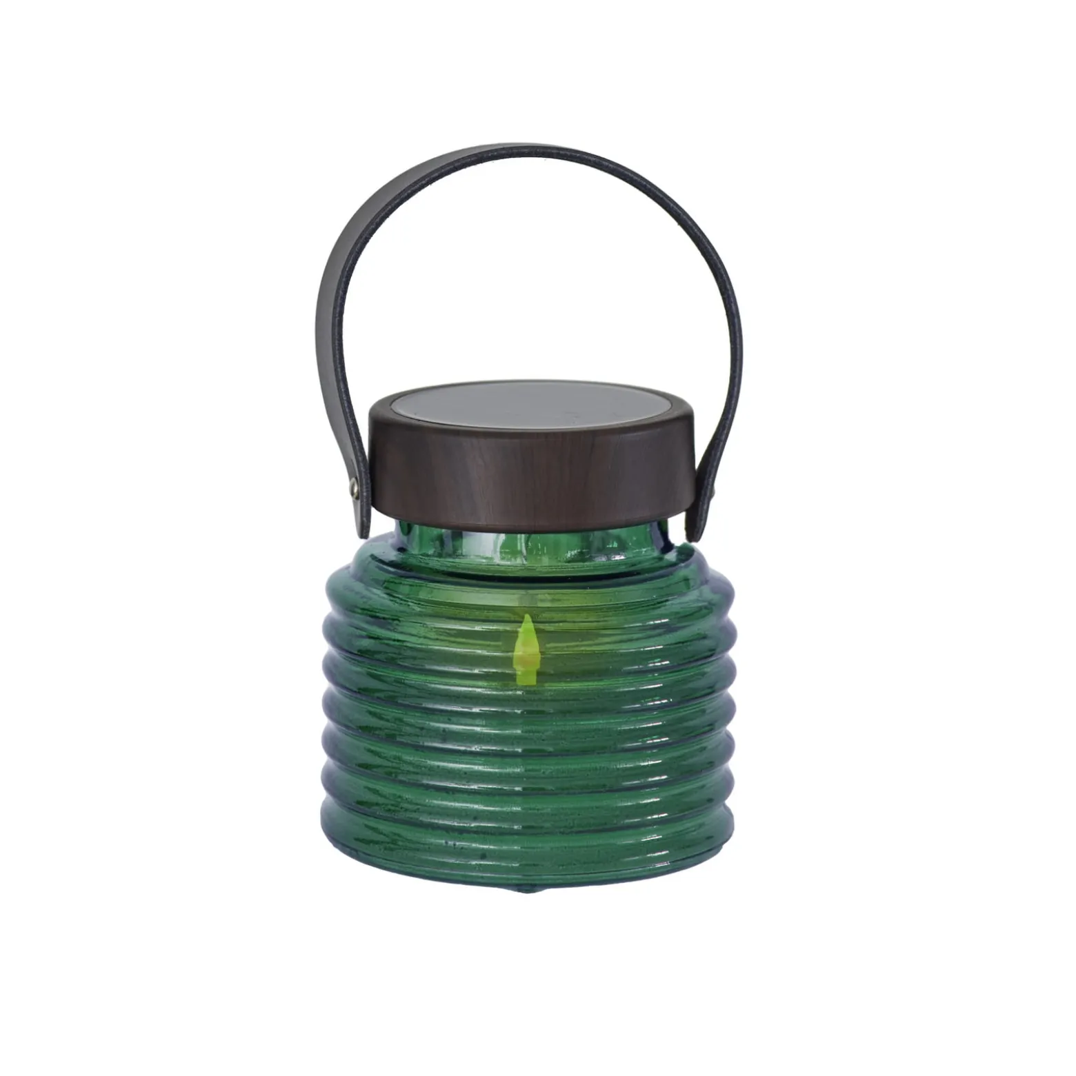 Aurinkokäyttöinen LED-valaisin Aston Jar, korkeus 12 cm, vihreä/ruskea, IP44