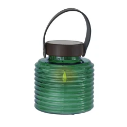 Aurinkokäyttöinen LED-valaisin Aston Jar, korkeus 16 cm, vihreä/ruskea, IP44