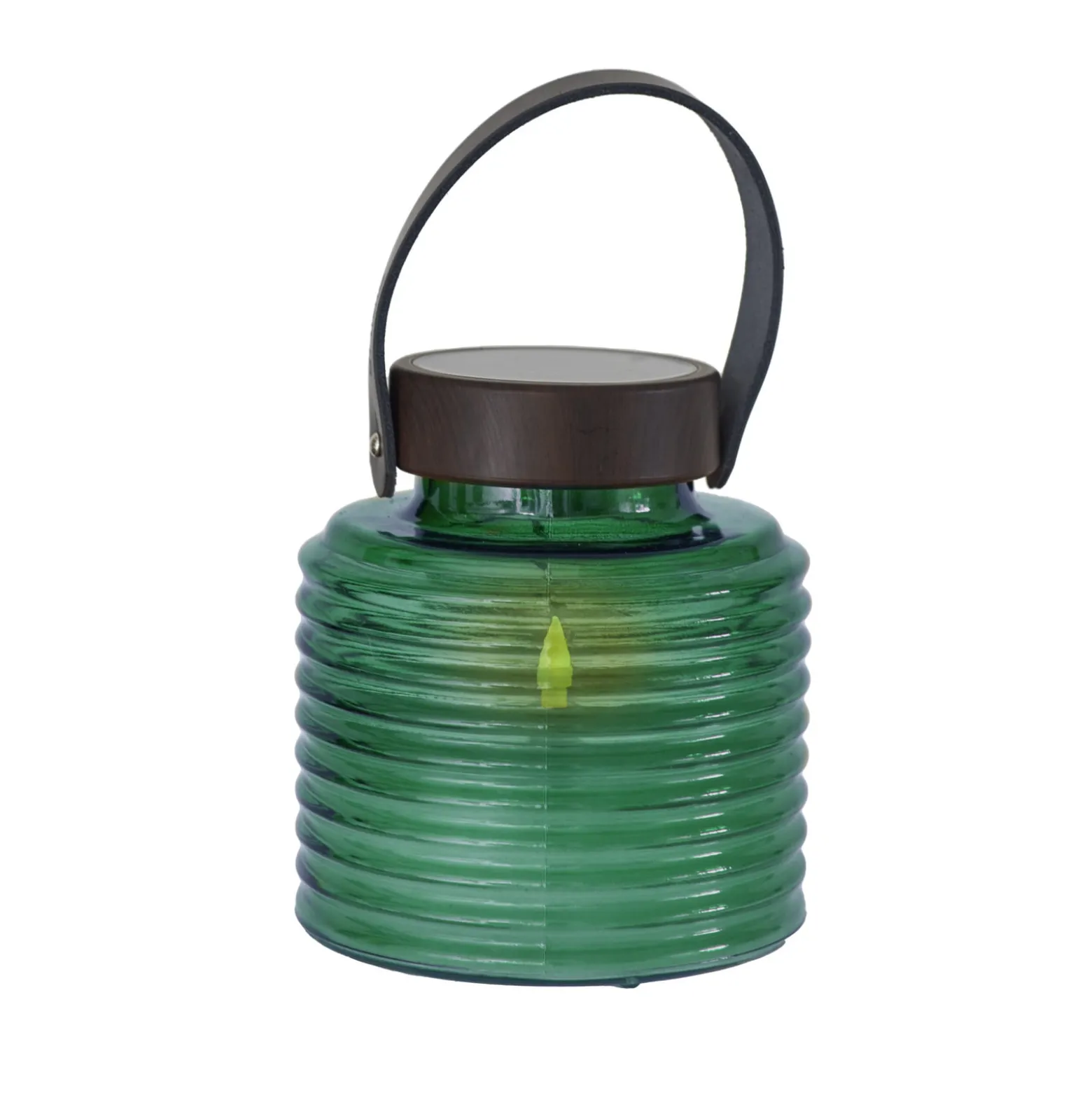 Aurinkokäyttöinen LED-valaisin Aston Jar, korkeus 16 cm, vihreä/ruskea, IP44