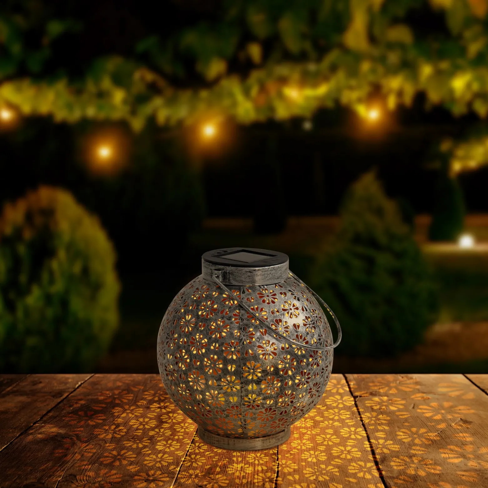Aurinkokäyttöinen LED-valaisin 52854, hopea, metalli, 20 cm, IP44, 2 kpl