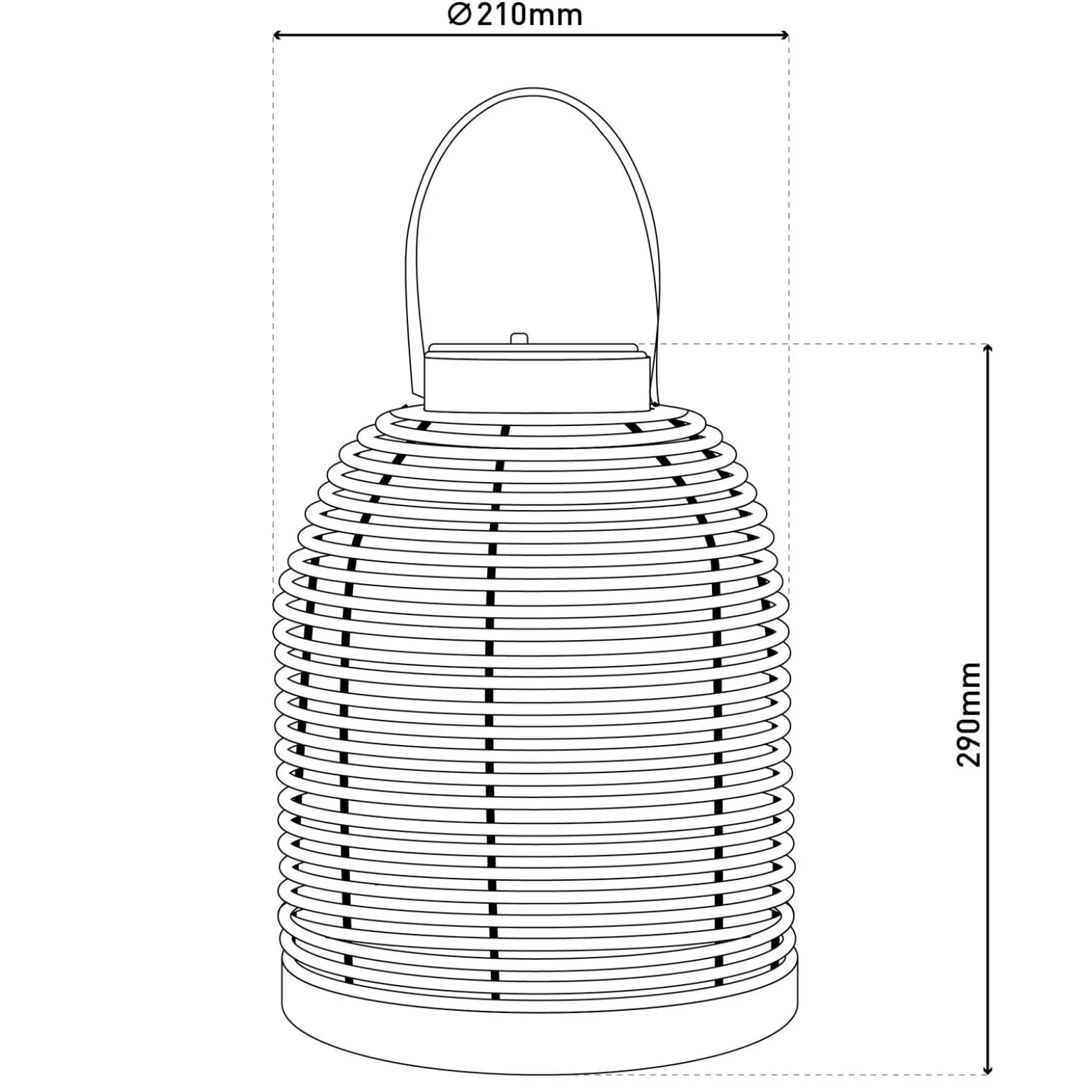 Aurinkokäyttöinen LED-valaisin Korbinian, ruskea, korkeus 29 cm, IP44, lyhty