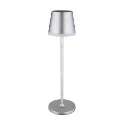 Aurinkokäyttöinen LED-valaisin, metallia, hopeanvärinen, korkeus 41 cm, IP44