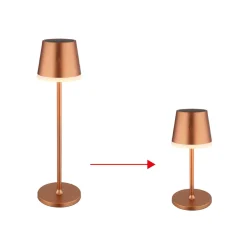 Aurinkokäyttöinen LED-valaisin, metallia, kuparinvärinen, korkeus 41 cm, IP44