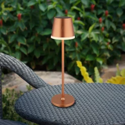Aurinkokäyttöinen LED-valaisin, metallia, kuparinvärinen, korkeus 41 cm, IP44