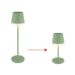 Aurinkokäyttöinen LED-valaisin, metallia, vaaleanvihreä, korkeus 41 cm, IP44