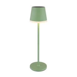 Aurinkokäyttöinen LED-valaisin, metallia, vaaleanvihreä, korkeus 41 cm, IP44
