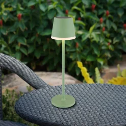 Aurinkokäyttöinen LED-valaisin, metallia, vaaleanvihreä, korkeus 41 cm, IP44