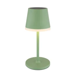 Aurinkokäyttöinen LED-valaisin, metallia, vaaleanvihreä, korkeus 41 cm, IP44