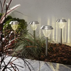 Aurinkokäyttöinen Palma-LED-pollarivalaisin, 4 kpl
