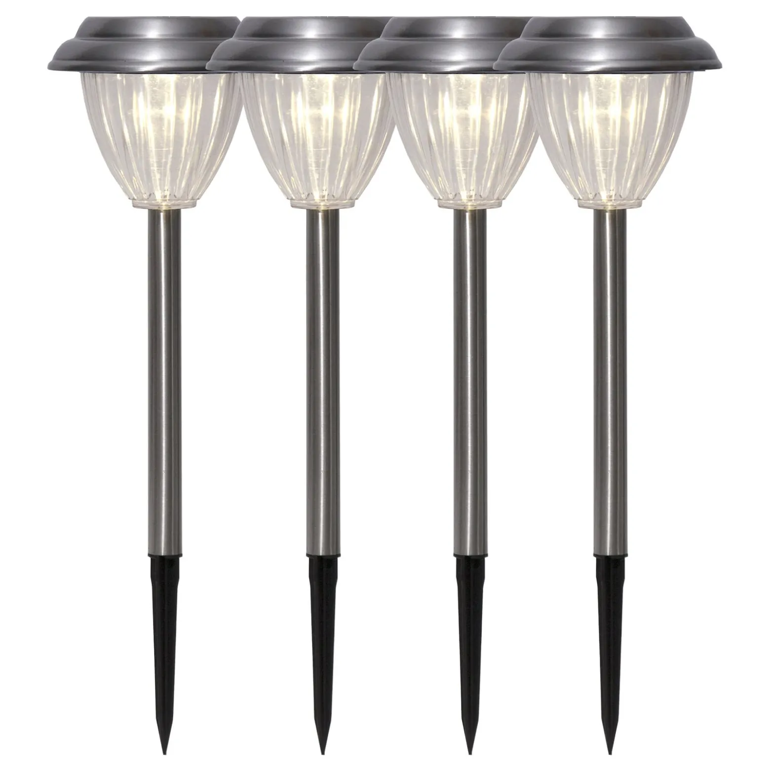 Aurinkokäyttöinen Palma-LED-pollarivalaisin, 4 kpl