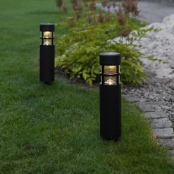 Aurinkokäyttöinen Rundi-LED-pollarivalaisin, 2 kpl