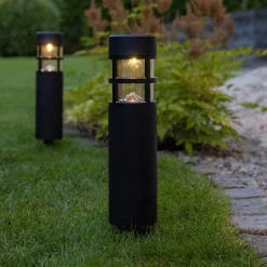 Aurinkokäyttöinen Rundi-LED-pollarivalaisin, 2 kpl