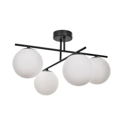 Aurora kattovalaisin, musta, Ø 50 cm, 4-lamppuinen, lasi, E14