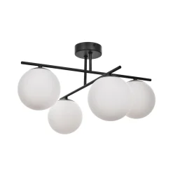 Aurora kattovalaisin, musta, Ø 50 cm, 4-lamppuinen, lasi, E14