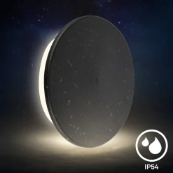Aurora LED ladattava ulkoseinävalaisin, musta, kosketus himmennin, IP54