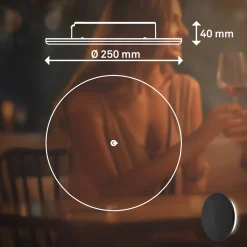 Aurora LED ladattava ulkoseinävalaisin, musta, kosketus himmennin, IP54