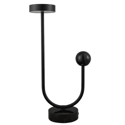 AYTM LED-pöytävalaisin Grasil, musta, marmori, korkeus 56 cm