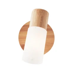 Babsan seinävalaisin, Ø 10 cm, vaalea puu, bambu