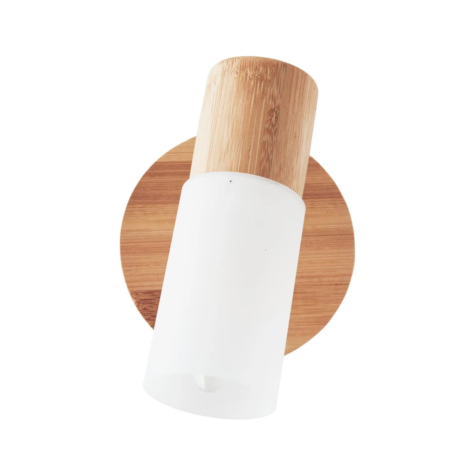 Babsan seinävalaisin, Ø 10 cm, vaalea puu, bambu