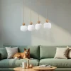 Ballo-riippuvalaisin, 4-lamppuinen, beige, lasi, pituus 80 cm