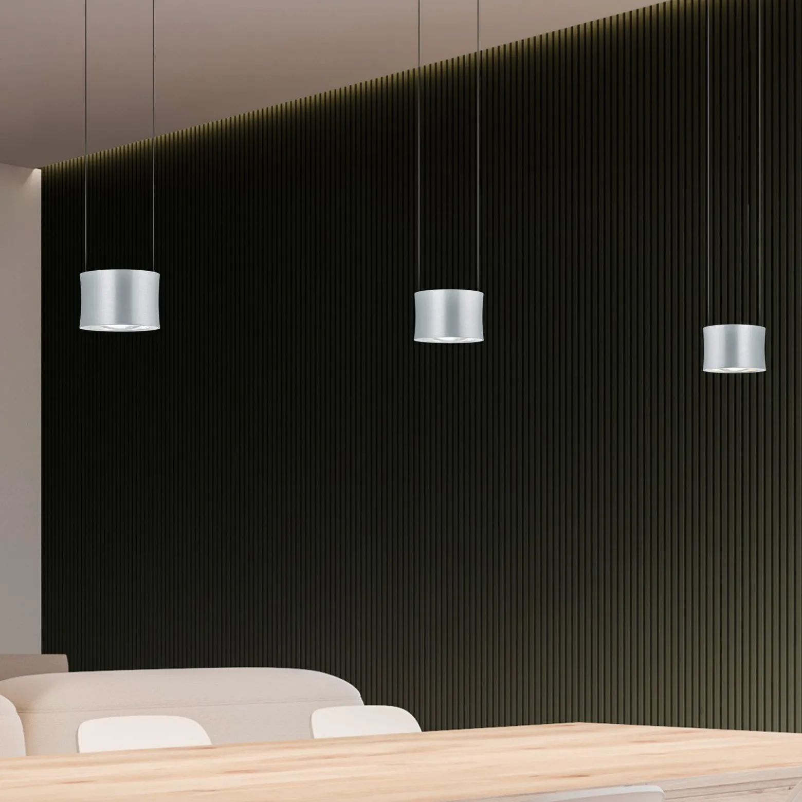 BANKAMP Impulse -LED-riippuvalo 3-lamp. nikkeli