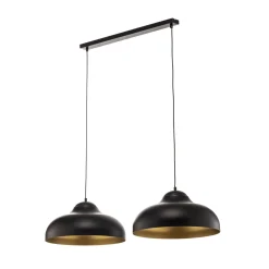 Basca-riippuvalaisin, musta/kultainen, 2-lamppuinen, 125 cm, E27
