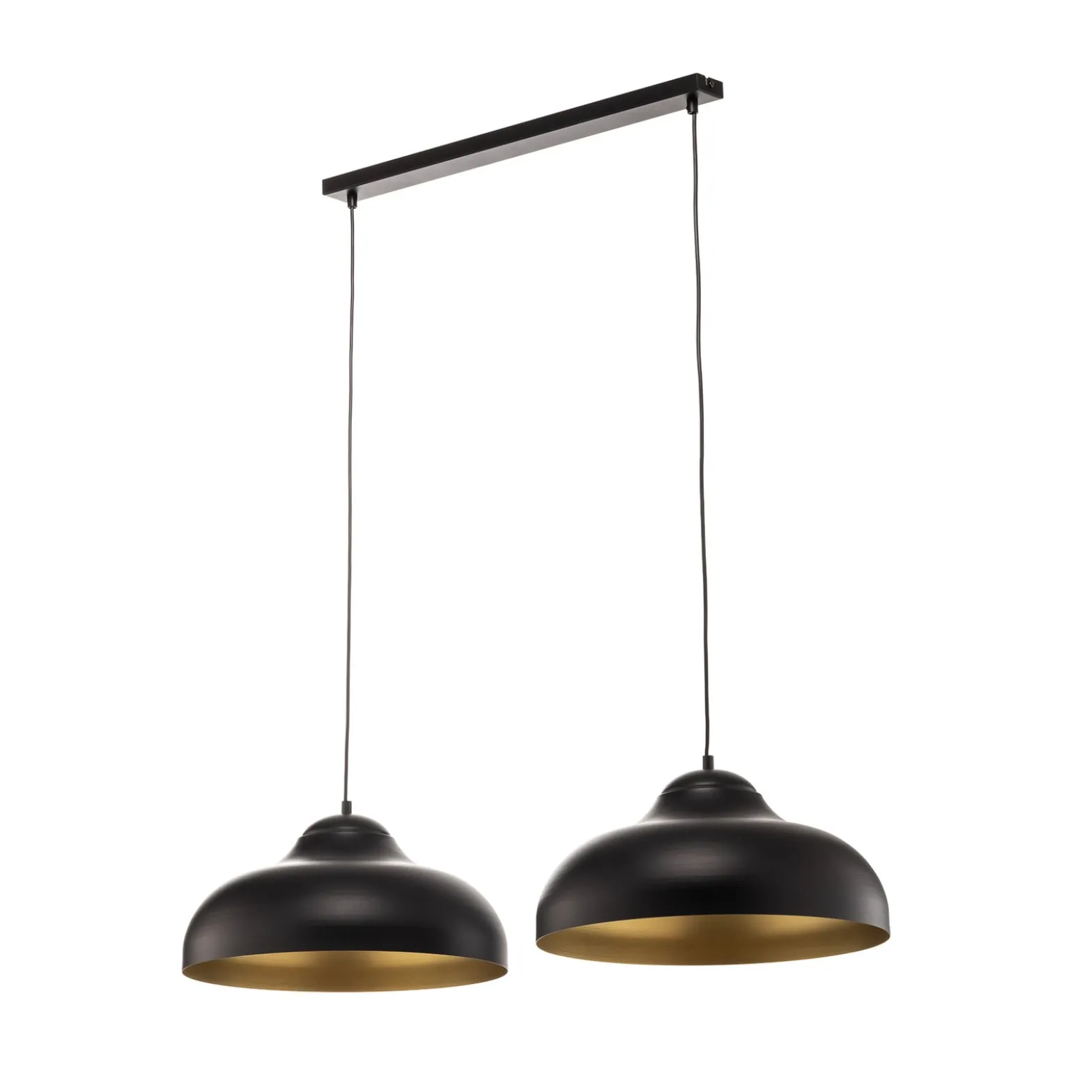 Basca-riippuvalaisin, musta/kultainen, 2-lamppuinen, 125 cm, E27