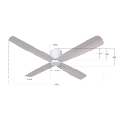 Beacon kattotuuletin Fraser valkoinen/tammi DC hiljainen Ø 132 cm