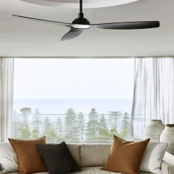 Beacon kattotuuletin Moto, musta, Ø 132 cm, hiljainen