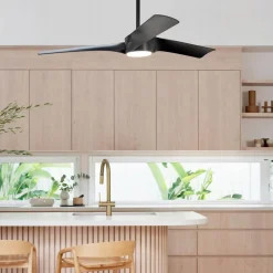 Beacon kattotuuletin valolla Line musta 132 cm hiljainen