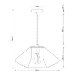 Beacon riippuvalaisin Pheonix Squat, musta, metalli, Ø 45 cm
