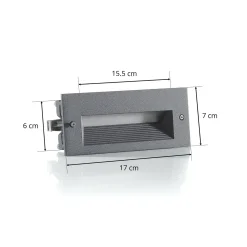 BEGA 33053 LED-seinäuppovalo 3000K grafiitti 17 cm